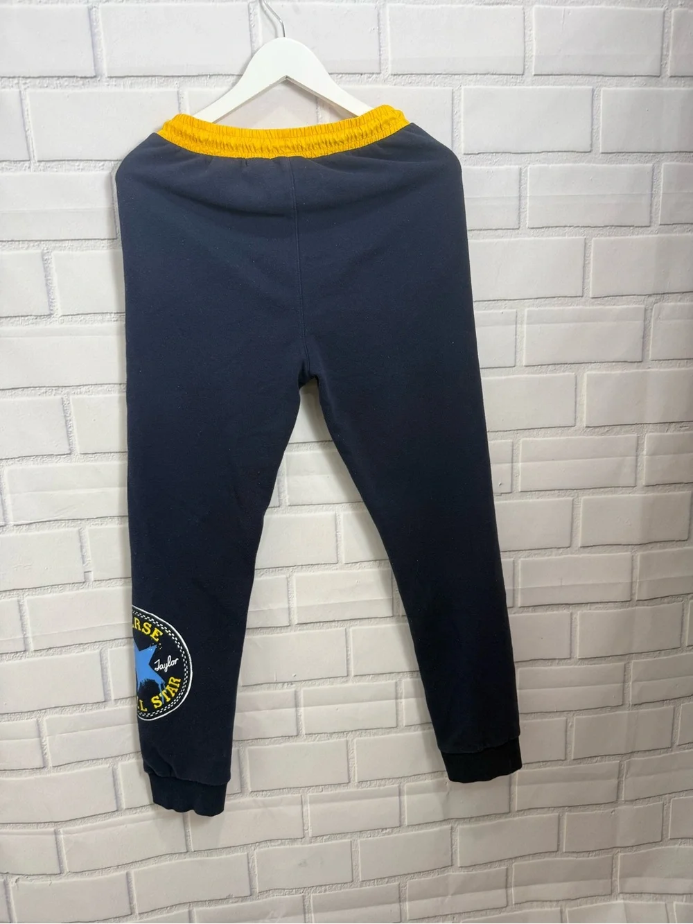 Converse Boys XL 13-15 Navy Blue Fleece Jogger Sweatpants Logo Graphic Pull-On